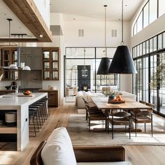 a large open concept kitchen and dining room