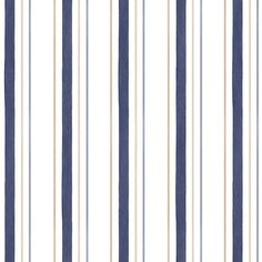 a blue and white striped wallpaper with vertical lines on the opposite side of it