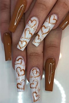 Best Fall Nails, Fall Nails Design, Acrylic Nails Short, Fall Acrylic, Brown Acrylic Nails, Nail Care Products, Brown Nails Design, Nails Brown, Brown Acrylic