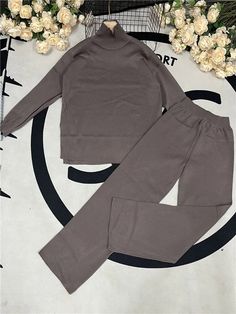 42415511470253 Knitted Tracksuit, Coffee Sweater, Black Jeans Women, Stylish Sweaters, Tracksuit Set, Jogging Pants, Sweater Set, Women Set, Look Chic