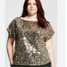 Brand New Top- No Damage Or Flaws. Plus Size New Years Eve Outfits, Glitz And Glam Outfit, Outfit Idea Winter, Sweenee Style, Spring Outfit Idea, Sequins Top, Stylish Tops For Women, Fiesta Outfit, Fancy Sarees Party Wear