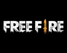 the words free fire on a black background