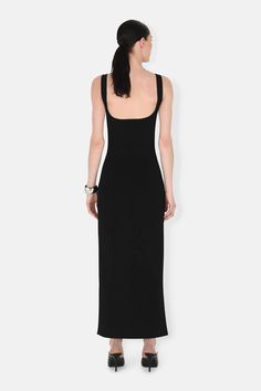 Featuring Galvan’s signature neckline, the Freya dress is made from a body-hugging ribbed knit that supports as it sculpts. Galvan London Dress, Sleeveless Black Staud Dress, Luxury Black Staud Dress, Pandora Shop, Galvan London, Jumpsuit And Blazer, Bridal Jumpsuit, Bridal Separates, Knit Jumpsuit