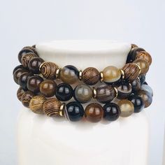 Each Bracelet Is Hand Strung On Extra Thick, Durable Stretch Cord. Bracelets Are 'One Size Fits Most' And Are Measured For A 6-7" Wrist Size For Women. *Custom Sizes Now Available Per Request. *Includes 3 Bracelets *Wood Beads & Coffee Agate Beads Agate: The Energies Of Agate Will Calm, Elevate, Uplift You And Will Make Sure That Positive Energies Flow Thru You. Brown Agate Casual Jewelry, Casual Brown Agate Jewelry, Elegant Brown Agate Bracelets, Handmade Brown Agate Beaded Bracelets, Brown Agate Beaded Bracelets, Brown Agate Beaded Bracelets For Healing, Hand Wrapped Agate Beaded Bracelets, Brown Agate Hand-strung Bracelets, Hand-strung Brown Agate Bracelets