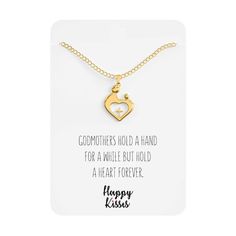 Godmother Necklace Gift from Godchild – Goddaughter Pendant Jewelry – Gift for Baptism Mother Day Ch Godmother Necklace, Hypoallergenic Necklace, Quote Cards, Kids Necklace, Necklace Chain Lengths, Daughter Of God, True Friends, Godmother, Cute Gift