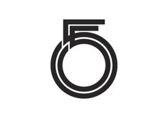 the number five is shown in black and white