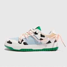 Features: Casual Round toe Non-slip Chunky sole Lace-up closure Cow stitching color design Outsole: rubber Retro Pastel, Costume Bags, Outwear Coat, Slipper Sandals, Chunky Sneakers, Bra Set, Skate Shoes, Denim Fabric, Handbag Backpack