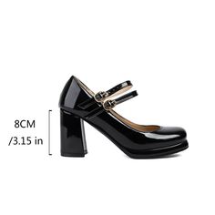 Advbridge Women Pumps Mary Jane Shoes SquareToe Spring Atummn Patent Leather Two Straps 8cm High Heel Elegant Lady Party Dress Shoes 34-43 Upper Material: Patent Leather Toe Shape: Square toe With Platforms: Yes Platform Height: 0-3cm Heel Height: High (5cm-8cm) Heel Type: Square heel Pump Type: MARY JANES Style: ELEGANT Fashion Element: Buckle Season: Spring/Autumn Outsole Material: RUBBER is_handmade: Yes Pattern Type: Solid Insole Material: PU Occasion: Party Model Number: MN0227 Gender: WOME Loafer Slippers, Elegant Lady, Mary Jane Pumps, Mary Jane Heels, Jane Shoes, Flat Boots, Sneaker Heels, Mary Jane Shoes, Up Shoes