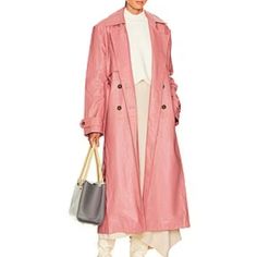 Free People Morrison Trench Long Coat Vegan Leather Front Button Closure Tag Size: Small Color: Pink Condition: Nwt Features: Free People Morrison Trench Long Coat Vegan Leather Front Button Closure Notch Lapels Detachable Waist Belt Side Slant Pockets Croc Embossed Fabric 3f24tbxjg Luxury Pink Outerwear For Office, Luxury Pink Outerwear With Buttons, Pink Double-breasted Outerwear With Hidden Buttons, Luxury Double-breasted Outerwear For Spring, Luxury Double-breasted Spring Pea Coat, Designer Pink Double-breasted Outerwear, Designer Pink Outerwear With Button Closure, Designer Pink Single-breasted Outerwear, Designer Pink Workwear Outerwear