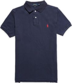 Classic Navy Cotton Polo Shirt, Classic Navy Collared Top, Classic Fitted Navy Polo Shirt, Classic Navy Fitted Polo Shirt, Classic Navy Polo Shirt With Placket Detail, Classic Navy Polo Shirt With Placket, Classic Navy Polo Shirt, Navy Cotton Polo Shirt With Button Closure, Classic Navy Tops With Button Closure