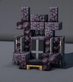 an image of a chair made out of some sort of cubes and blocks in the shape of a house