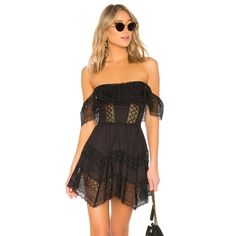 Brand New Without Tags, Never Worn, No Flaws! 90% Cotton, 10% Poly Fully Lined Elasticized Neckline Crochet Lace Details Neckline To Hem Measures Approx 27" In Length Charo Ruiz Ibiza, Charo Ruiz, Crochet Lace, Ibiza, Lace Detail, Black Lace, New Dress, Off The Shoulder, Mini Dress