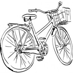 a bicycle is shown in black and white