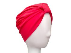 Red front knot turban for women ♡Life isn't boring and I think hair accessories shouldn't be either - funk up your head wrap collection with some of the IamMe colourful turban hats! ♡MATERIAL: This is a soft and stretchy single-layer (not lined) design jersey knit turban hat (92% cotton/8% lycra). ♡SIZE: This turban hat will fit the standard adult's head (21''-23'').  ♡Due to monitor differences, actual colours may vary slightly from what appears online. ♡WASHING INSTRUCTIONS : Please wash with Casual Adjustable Solid Color Turban, Casual Adjustable Red Headscarf, Casual Headwrap For Summer, Red Summer Headwrap One Size, Adjustable Red Summer Headwrap, Casual Red Headscarf For Summer, Casual Red Summer Headscarf, Alopecia Headwear, Turban For Women