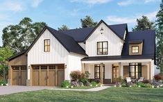 this is an artist's rendering of the farmhouse style house plans for your home