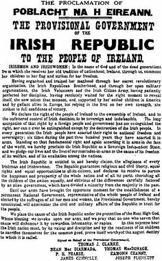 One of the most famous images in Irish history: the proclamation of an Irish Republic handed out at the start of the Easter Rising, 1916. Famous Images, Irish Independence, The British Empire, Easter Monday, Michael Collins