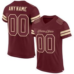 Order the jersey with special name & number you want from our shop, making a vibrant look on the field or daily life! Features: 1. Material: 100% Recycled Polyester-Body; 88% Nylon/12% Spandex-Neckline, Sides, Sleeves 2. Fit: Authentic jerseys have an athletic cut that fits snug in the chest and shoulders. 3. Stitched tackle twill name and numbers 4. Sublimated stripes on sleeves 5. Zone stretch fabric for enhanced movement; Tailored fit designed for movement 6. Moisture-wicking fabric has spong Team-colored Jersey With Name Print, Varsity Football Season Jersey, Varsity Jersey For Football Season, Fitted Football Season Jersey, Collegiate Football Season Jersey, Fitted College Jersey With Team Name, Fitted Jersey For Game Day With Team Spirit, Fitted Football Season Jersey With Letter Print, Collegiate Jersey With Letter Print For Football Season