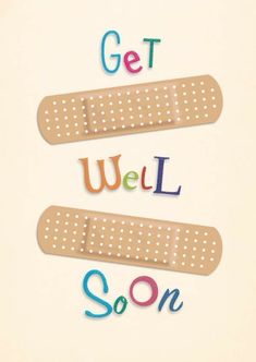 the words get well soon are made out of colored paper with dots on them and in different colors