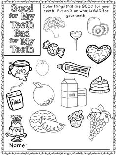 Free Dental Health Preschool, Brushing Your Teeth Activities For Kids, Dental Health Worksheets Preschool, Dental Heath For Preschool, Dental Health Preschool Crafts Free Printable, Tooth Activities For Preschool