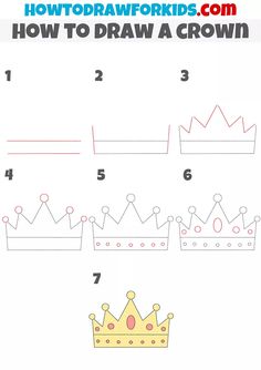 how to draw a crown for kids step by step drawing instructions and worksheet