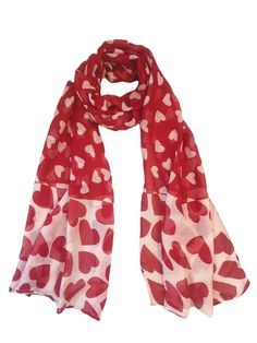 Looking for the perfect gift ? Look no further than our lightweight red scarf! lightweight and fine weave, this pretty heart print scarf is both soft and comfortable to wear. Plus, its long length makes it perfect for covering up your entire back or chest. Whether you're shopping for yourself or someone special, our red scarf is a must-have item. So don't wait any longer - order yours today! 100% polyester fabric Size 50cm x 180cm Red Scarves For Spring Gifts, Red Scarves As Spring Gifts, Red Scarf For Spring Gift, Red Scarf As A Spring Gift, Casual Red Scarf As Gift, Rose Scarf, Red Shawl, Pretty Heart, Hearts Print