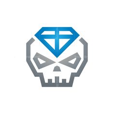 a skull with a blue diamond on it's head and the word jesus above it