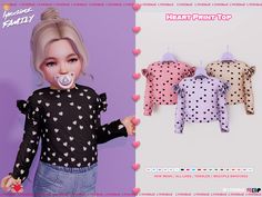 Heart Print Top~ Toddler 💗 | Patreon Lynxsimz Sims 4 Cc, Sims Cc Baby Clothes, Sims 4 Baby Cc Patreon, Sims 4 Toddler Clothes Patreon, The Sims 4 Cc Baby Clothes, Element Costume, Fifth Element Costume, Sims 4 Wedding Dress