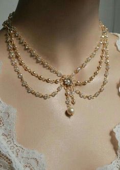 Victorian Bridal Necklace, Vintage Bridal Necklace, قلادات متدلية, Bridal Jewelry Vintage, Pearl Necklace Wedding, Necklace Swarovski, Art Deco Necklace, Victorian Jewelry, Cool Stuff