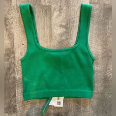 Zara Green Tank Top New, Tags On, Never Worn Size S-Xs Casual Green Seamless Tank Top, Basic Green Crop Top, Trendy Green Scoop Neck Crop Top, Green Scoop Neck Crop Top For Spring, Basic Green Sleeveless Crop Top, Green Seamless Summer Tank Top, Basic Green Tank Top For Spring, Green Sleeveless Basic Crop Top, Everyday Green Seamless Crop Top