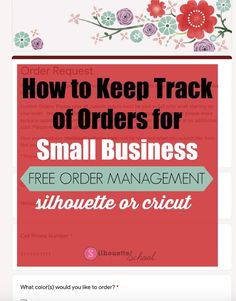 an email post with the words how to keep track of orders for small business and free order management silhouette or circuit