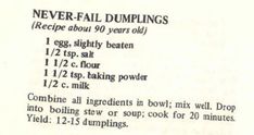 recipe for never - fail dumplings with instructions on how to make them in minutes