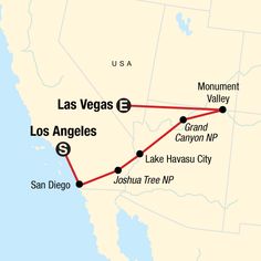 the route map for las vegas and los angeles