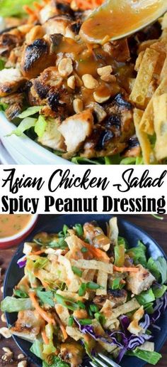 Chinese Chicken Salad Dressing Recipe, Chinese Chicken Salad Dressing, Spicy Peanut Dressing, Peanut Sauce Chicken, Chicken Salad Dressing, Asian Salad Dressing, Asian Chicken Salad