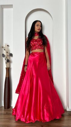 Festival Special Silk Lengha Choli with Blouse and Dupatta Indian Outfit For Women We Make Wedding Lehengas, Indian Lehenga, Bridal Lehenga, Designer Lehenga, South Indian Dresses, Lengha Choli, Chaniya Choli, Lancha, Semistitched Lehenga, Bridesmaid Lehengas, Sabyasachis Lehengas, Floral Skirts, Punjabi Lehengas, Ethnic Lehengas, Indo-western Outfits, Indian Outfits, Bollywood lehengas. 𝗙𝗮𝗯𝗿𝗶𝗰 𝗗𝗲𝘁𝗮𝗶𝗹𝘀 :- Lehenga :- Japan satin silk lehenga with 4.75 meter flair 🤩🤩 can can attach Floor-length Blouse For Wedding And Navratri, Floor-length Wedding Blouse For Navratri, Wedding Satin Pre-draped Saree, Red Satin Party Sets, Floor-length Wedding Blouse For Festivals, Satin Saree With Self Design For Wedding, Floor-length Blouse For Wedding And Diwali, Wedding Satin Pre-draped Saree With Cutdana, Fitted Satin Blouse Piece For Wedding