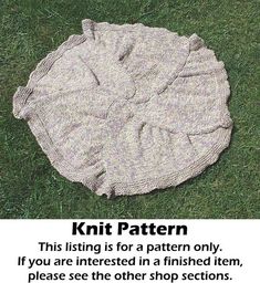 an advertisement for knitting is shown on the grass with text overlaying it that reads knit pattern this listing is for a pattern only if you are interested in a finished item, please see