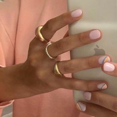 Long Almond Nails Bright January Nails, Very Short Gel Nails Summer, Nails For Alaska Cruise, Nail Options, Sweet Nails, 2024 Nails, Smink Inspiration, Minimal Nails, Striped Nails