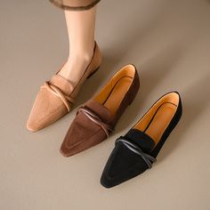 CHIKO Fadila Pointy Toe Block Heels Loafers Shoes feature suede upper, leather lining, rubber sole. Heel height is approx. 0.8" (2 cm) Kitten Heel Ankle Boots, Block Heel Loafers, Woven Shoes, Loafer Shoes Women, Embellished Shoes, Casual Flat Shoes, Only Shoes, Heeled Loafers, Heeled Ankle Boots