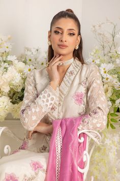 Long Sleeve Tissue Silk Dress For Eid, Long Sleeve Dresses In Tissue Silk With Resham Embroidery, Traditional Chinon Lawn Suit With Resham Embroidery, Chanderi Kurta With Resham Embroidery For Party Wear, Party Wear Chanderi Kurta With Resham Embroidery, Traditional Party Wear With Resham Embroidery, Sets With Resham Embroidery For Wedding And Eid, Traditional Wear With Resham Embroidery In Raw Silk, Resham Embroidered Sets For Wedding And Eid