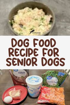 Dog Food Recipe for Senior Dogs Dog Food For Senior Dogs, Homemade Dog Food Breakfast, Diy Fresh Pet Dog Food, Easy Dog Recipes, Senior Dog Food, Dogfood Homemade Easy, Healthy Homemade Dog Food Recipes For Small Dogs, Homemade Senior Dog Food, Recipes For Dogs Food