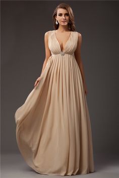 A-Line/Princess V-neck Sleeveless Beading Long Chiffon Dresses Long Chiffon Dresses, Evening Dresses Uk, Plus Size Prom, Chiffon Dresses, Prom Dresses Sleeveless, Chiffon Evening Dresses, Chiffon Dress Long, Popular Dresses, Empire Waist Dress