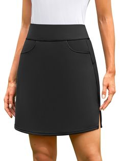 PRICES MAY VARY. KNEE LENGTH DESIGN: 19" knee-length golf skirt is great for sufficient coverage and offers perfect length for leaning over to tee up the golf ball FOUR POCKETS: Two deep pockets on the outside of skirt and two hidden pockets on the left inner shorts convenient for storing your essentials like ball and phone during sports BUILT-IN SHORTS: Breathable mesh shorts protect your privacy and increase your range of motion, ensuring you can move freely without worrying about exposure HIG Skorts Skirts For Women, Workout Skort, Golf Skorts, Skirt With Shorts, Golf Skirt, Athletic Skort, Athletic Workout, Golf Skirts, Golf Skort