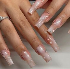 Nude Nails With Glitter, Cutest Nails, Nail Application, White Tip Nails, Aura Nails, Nude Nail, Nude Nail Designs, Coffin Shape