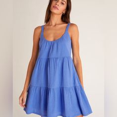 This Z Supply Mini Dress Is In A Very Pretty Blue. 100% Cotton, Soft And Flowy Tiered Design. Comes From A Smoke Free Home. I Closed My Brick And Mortar Clothing Boutique A Few Months Ago So I Will Be Listing Lots Of Brand New With Tag Items From My Store And Closet. Casual Blue Rayon Mini Dress, Cheap Button-up Mini Dress For Beach, Beachy Blue Sleeveless Mini Dress, Blue Sleeveless Breezy Mini Dress, Blue V-neck Sundress Mini Dress, Sleeveless Beach Mini Dress, Lined, College Fits, Pacific Blue, Cute Summer Dresses