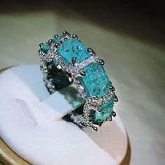 Crosslisted In Men For Mother’s Day Gifting - (Huge, Not Minimalist!!!) Sterling 925 Turquoise Stone Cz Crystal $600 Huge Ring Size 5/6 Just In 10/6/22-High Quality High Definition Paraiba Stone 360 With Cz (Looks Like Diamonds) - Aquamarine Topaz Women’s Ring Wedding Engagement Nip (Box Is Extra) *About Us: *Update: I Was The Official Speaker At Poshfest 2022 & Closet Consultant! 100% Cause Closet - Not A Thrift, But A Boutique With New, Handmade, Branded, Other Boutique Small Business Finds, A Luxury Turquoise Ring With Gemstone Accents For Anniversary, Anniversary Turquoise Cubic Zirconia Jewelry, Turquoise Cubic Zirconia Jewelry For Anniversary, Luxury Turquoise Diamond Ring As Gift, Turquoise Emerald Cut Gemstone Jewelry, Emerald Cut Turquoise Gemstone Jewelry, Luxury White Gold Rings With Stones, Luxury Cubic Zirconia Rings With Stones, Luxury Aquamarine Jewelry With Diamond Accents