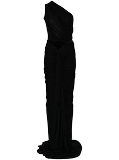 black stretch-design draped design one-shoulder sleeveless floor-length Ruched Floor-length One Shoulder Dress For Evening, Floor-length Ruched One Shoulder Dress For Evening, One-shoulder Maxi Dress With Ruched Bodice For Evening, Ruched One Shoulder Floor-length Cocktail Dress, One Shoulder Ruched Floor-length Cocktail Dress, Black Draped One Shoulder Dress With Ruched Detail, Black Draped Ruched One Shoulder Dress, Black Draped One Shoulder Ruched Dress, Black Ruched Draped One Shoulder Dress