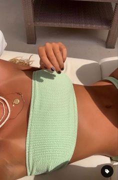 Mint Green Ribbed Strapless Bikini Set – Juniper Swimwear Green, Boho Swimwear, Shotting Photo, Foto Poses