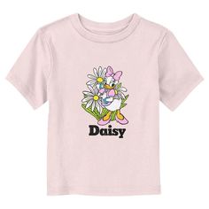 Who knew that dressing "mousey" could be so cute!? Celebrate Walt Disney's most iconic character with this officially licensed Disney Mickey Mouse and Friends Distressed Daisy and Flowers Toddlers' Graphic T-shirt! This fun tee features Daisy with flowers in the background and her name below. Grab some new Mickey and Friends apparel for the youngest member of the family and make your next trip to the Disney parks a memorable one!