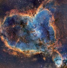 an image of the heart shaped cloud in space