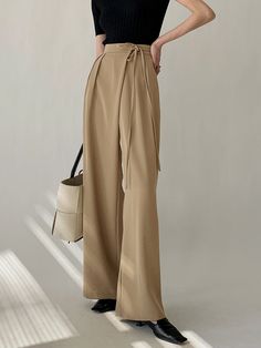 Flowy Wide Leg Pants, Wide Leg Dress Pants, Long Midi Dress, Plain Style, Fit Pants, Pants Length, Daily Look, Dress Suits, Street Style Outfit