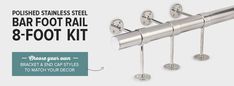 the stainless steel bar foot rail 8 foot kit